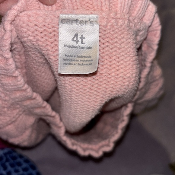 Carter’s Toddler Girl’s Thick Cable Knit Pastel Pink Pullover Sweater Size 4T - Picture 6 of 7